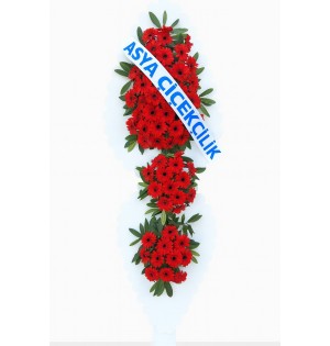 3 Katlı Kırmızı Çelenk